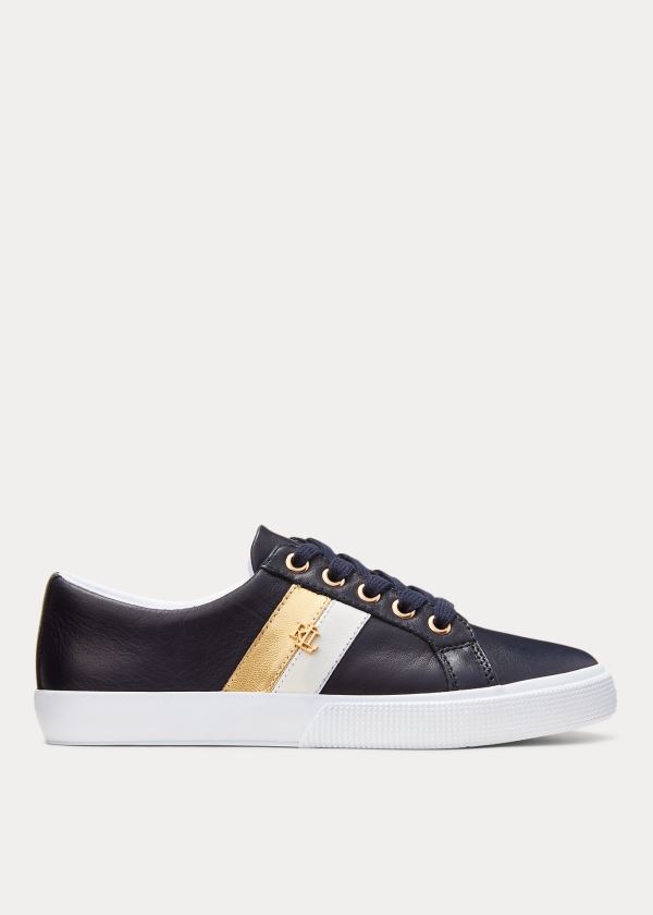 Ralph Lauren Janson II Læder Sneakers Dame Danmark (JCAKV9280)